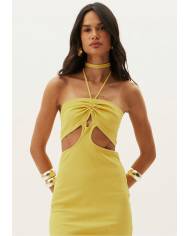 Vestido Lanca Perfume canelado cut out