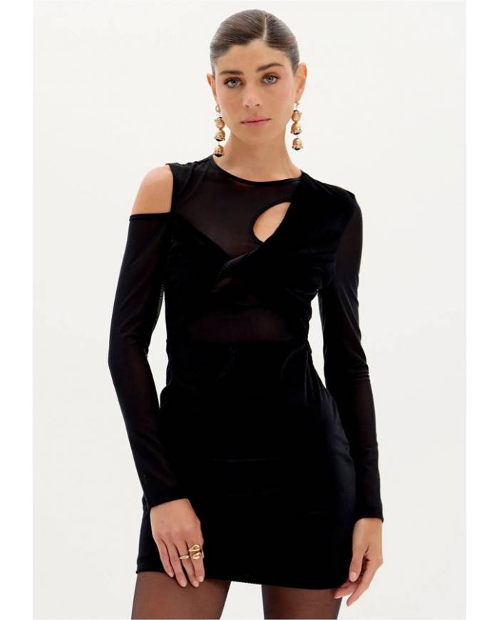 Vestido Lanca Perfume Braided velvet