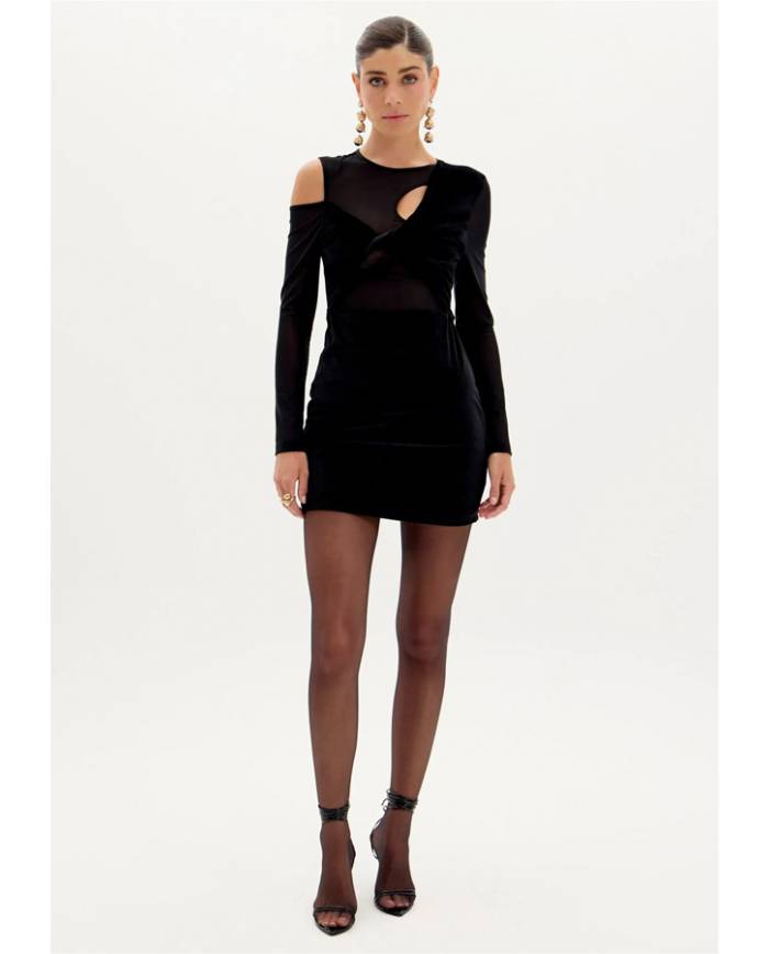 Vestido Lanca Perfume Braided velvet