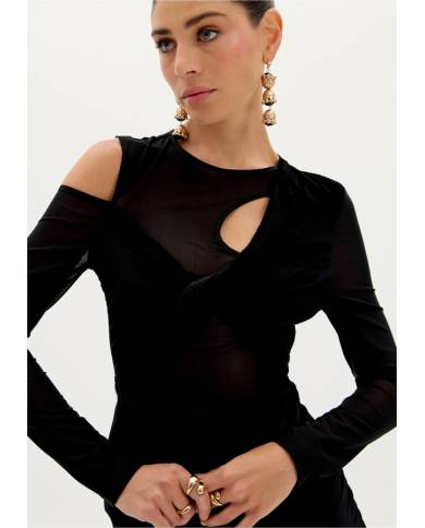Vestido Lanca Perfume Braided velvet