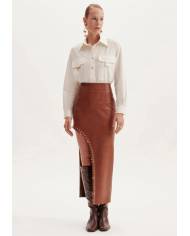 Falda Lanca Perfume super midi with eyelets