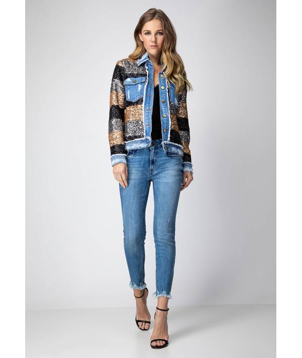 CHAQUETA LANCA PERFUME LENTEJUELAS TRUCKER