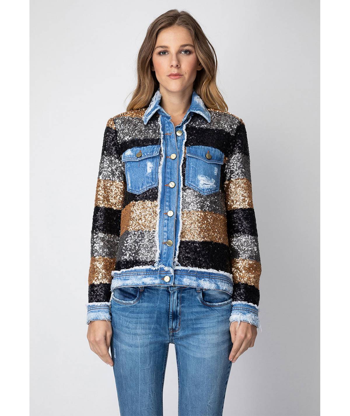 CHAQUETA LANCA PERFUME LENTEJUELAS TRUCKER