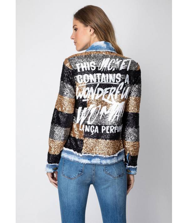 CHAQUETA LANCA PERFUME LENTEJUELAS TRUCKER