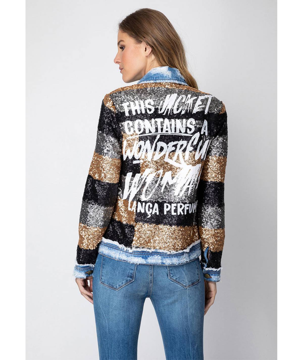 CHAQUETA LANCA PERFUME LENTEJUELAS TRUCKER