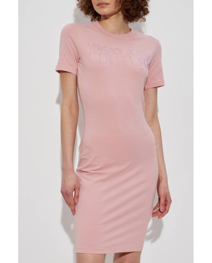 Vestido Versace Couture Instit logo strass