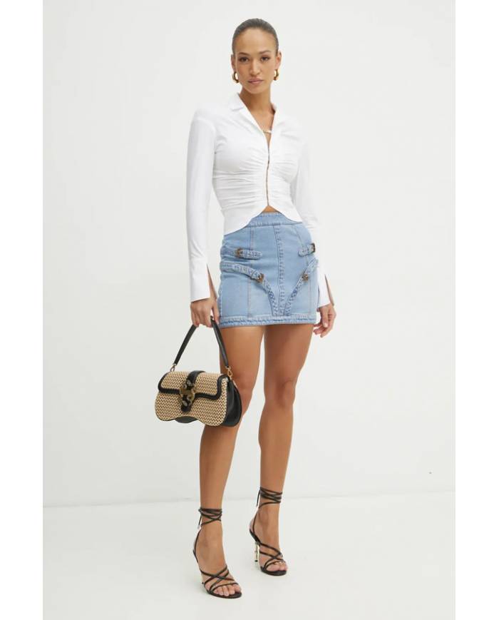 Falda Versace Couture buckle Indigo