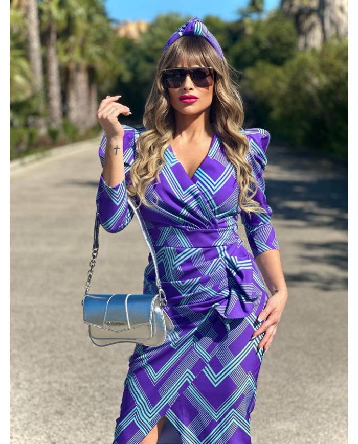 VESTIDO MB DRAPEADO ZIG ZAG