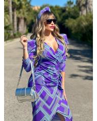 VESTIDO MB DRAPEADO ZIG ZAG