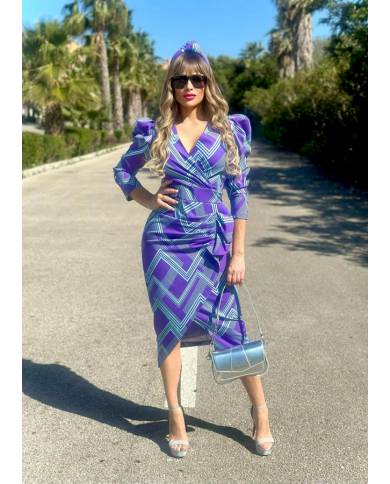 VESTIDO MB DRAPEADO ZIG ZAG