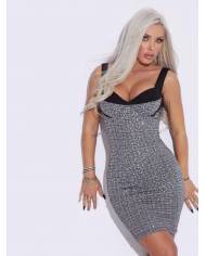 VESTIDO MXT CUADROS BRILLO