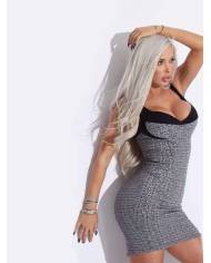 VESTIDO MXT CUADROS BRILLO