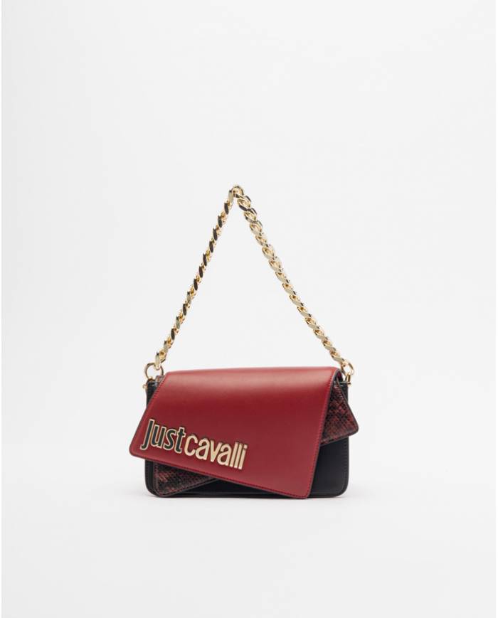 Bandolera Just Cavalli metal lettering python mix