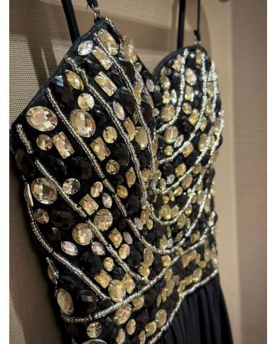 VESTIDO LARGO CORSET DIAMANTES