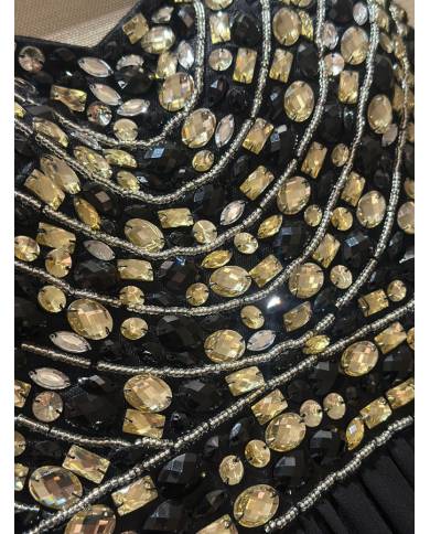 VESTIDO LARGO CORSET DIAMANTES