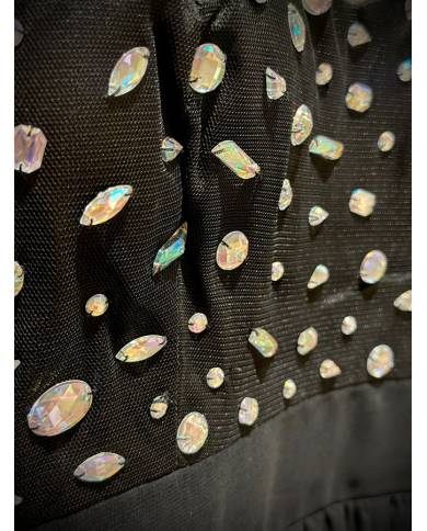VESTIDO LARGO DIAMANTES PECHO