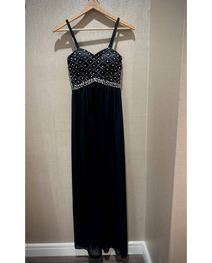 VESTIDO LARGO TOP PERLAS