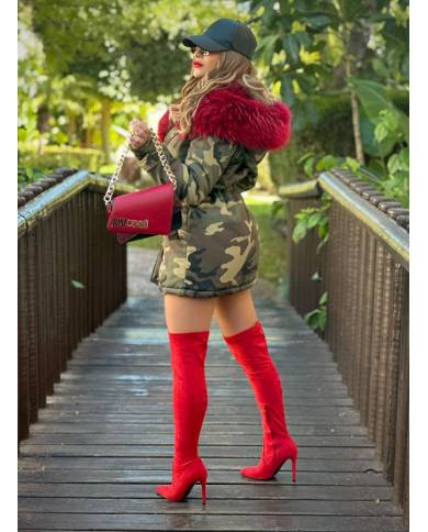 PARKA CAMUFLAJE PELO LARGO