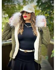 PARKA CAPUCHA PELO CORTA