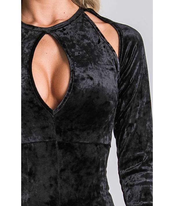 VESTIDO GIANNI KAVANAGH TERCIOPELO ESCOTE